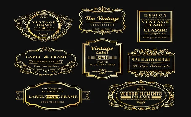 Vintage Golden Retro Frame