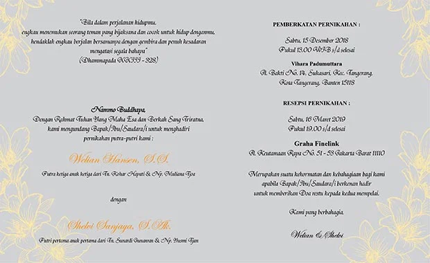 isi undangan pernikahan budha